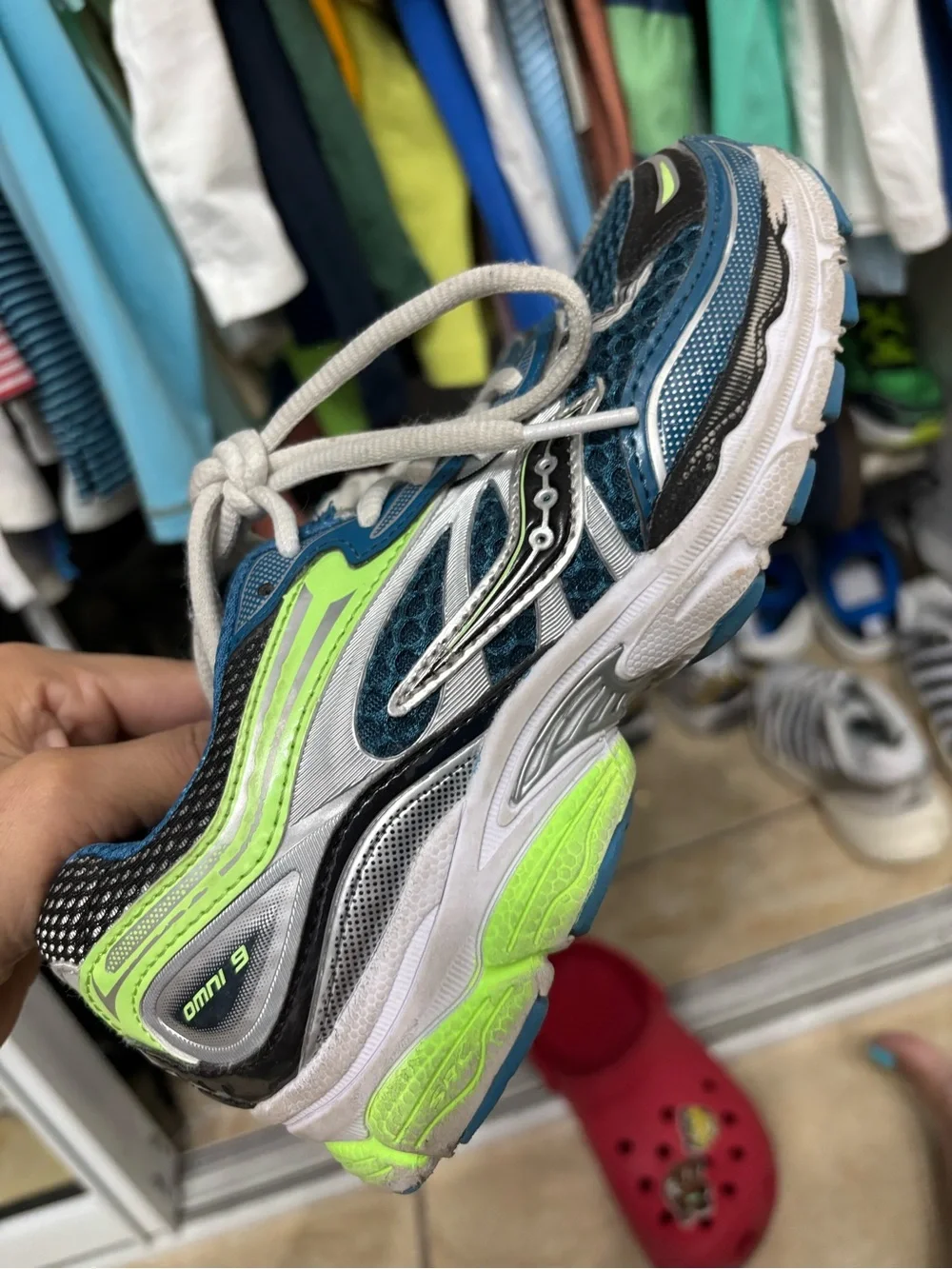 Saucony Kids Neon Green & Blue Athletic Sneakers